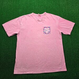 Texas A&M Aggies Tshirt Mens XL Pink‎ Classic Short Sleeve NCAA Football Sports
